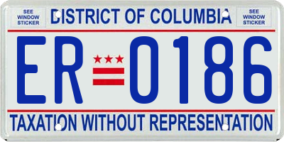 DC license plate ER0186