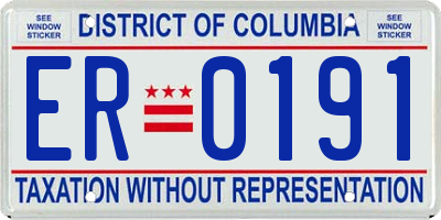 DC license plate ER0191