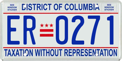 DC license plate ER0271