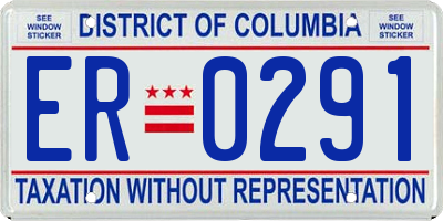 DC license plate ER0291