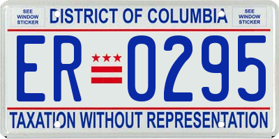 DC license plate ER0295