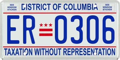 DC license plate ER0306