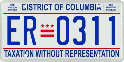 DC license plate ER0311