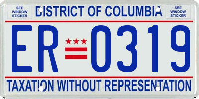DC license plate ER0319