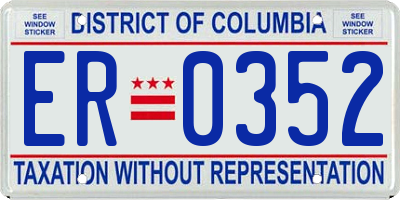 DC license plate ER0352