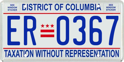 DC license plate ER0367