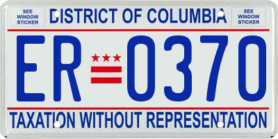 DC license plate ER0370
