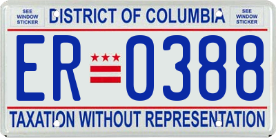 DC license plate ER0388