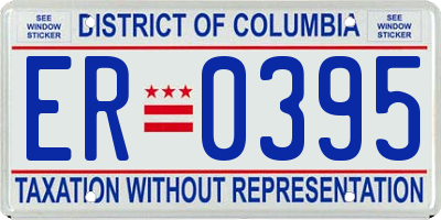 DC license plate ER0395