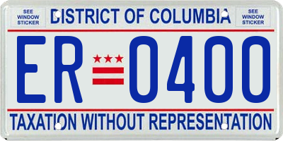 DC license plate ER0400