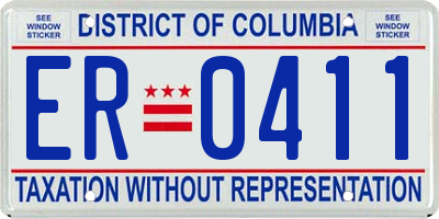 DC license plate ER0411
