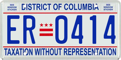 DC license plate ER0414