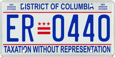 DC license plate ER0440
