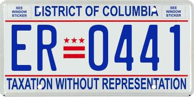 DC license plate ER0441
