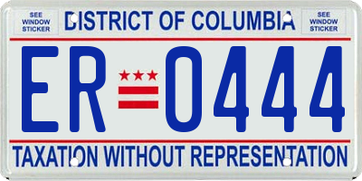 DC license plate ER0444