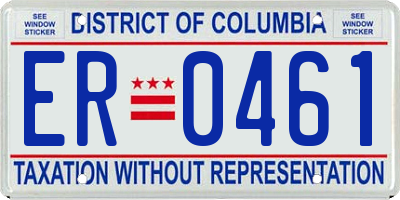 DC license plate ER0461