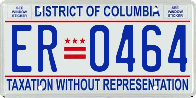 DC license plate ER0464