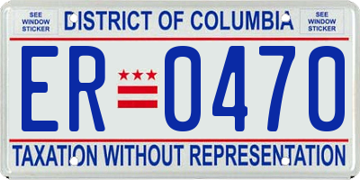 DC license plate ER0470