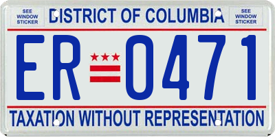 DC license plate ER0471