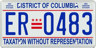 DC license plate ER0483