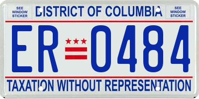 DC license plate ER0484