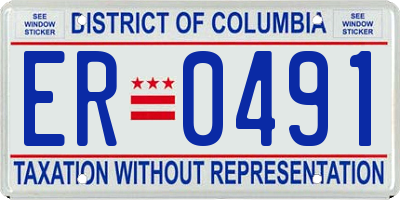 DC license plate ER0491