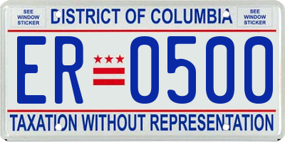 DC license plate ER0500