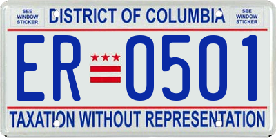 DC license plate ER0501
