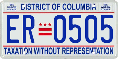 DC license plate ER0505