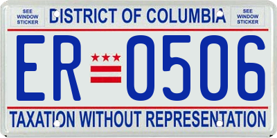 DC license plate ER0506