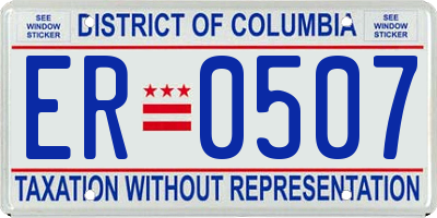 DC license plate ER0507