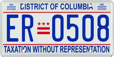 DC license plate ER0508
