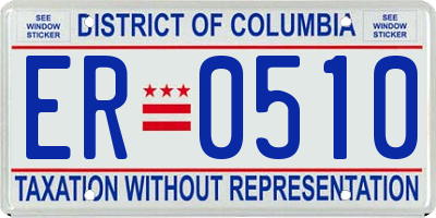DC license plate ER0510