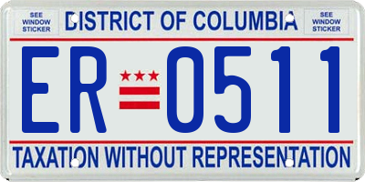 DC license plate ER0511