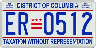 DC license plate ER0512