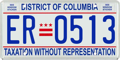 DC license plate ER0513