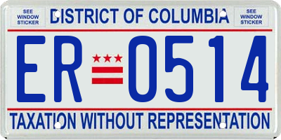 DC license plate ER0514