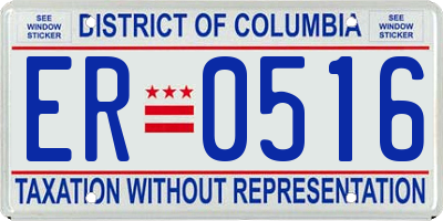 DC license plate ER0516
