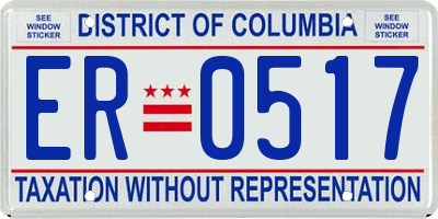 DC license plate ER0517