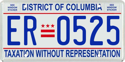 DC license plate ER0525