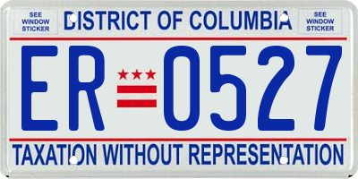 DC license plate ER0527