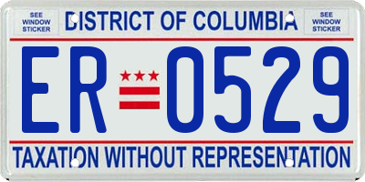 DC license plate ER0529