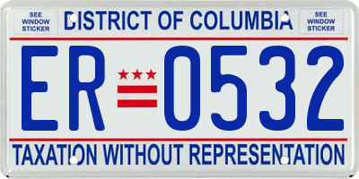 DC license plate ER0532