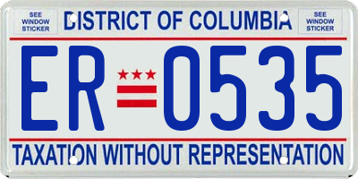 DC license plate ER0535