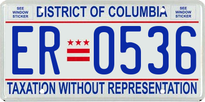 DC license plate ER0536