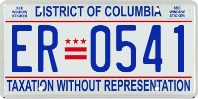 DC license plate ER0541