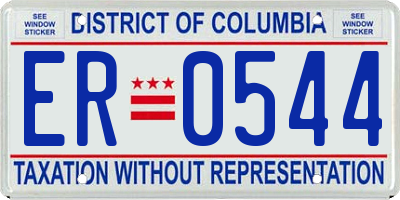 DC license plate ER0544