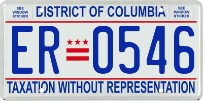DC license plate ER0546