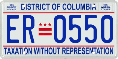 DC license plate ER0550