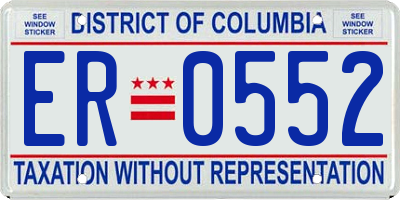 DC license plate ER0552